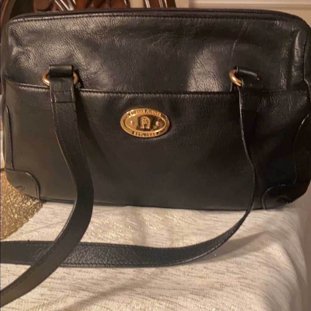 Black Leather Etienne Aigner Purse